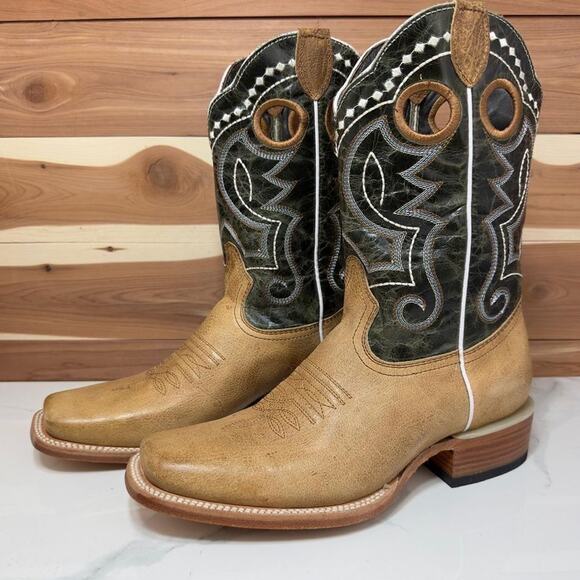 New - J.B. Dillon Men's Square Toe Color Nevada Tan Western Cowboy Boots sz 7.5 - Picture 1 of 7
